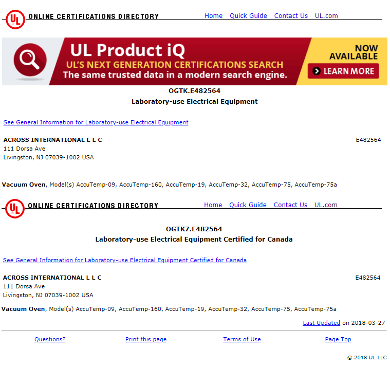 Ai UL/CSA Certified  0.9 CF Vacuum Oven 5 Sided Heat - 316L SST 250C