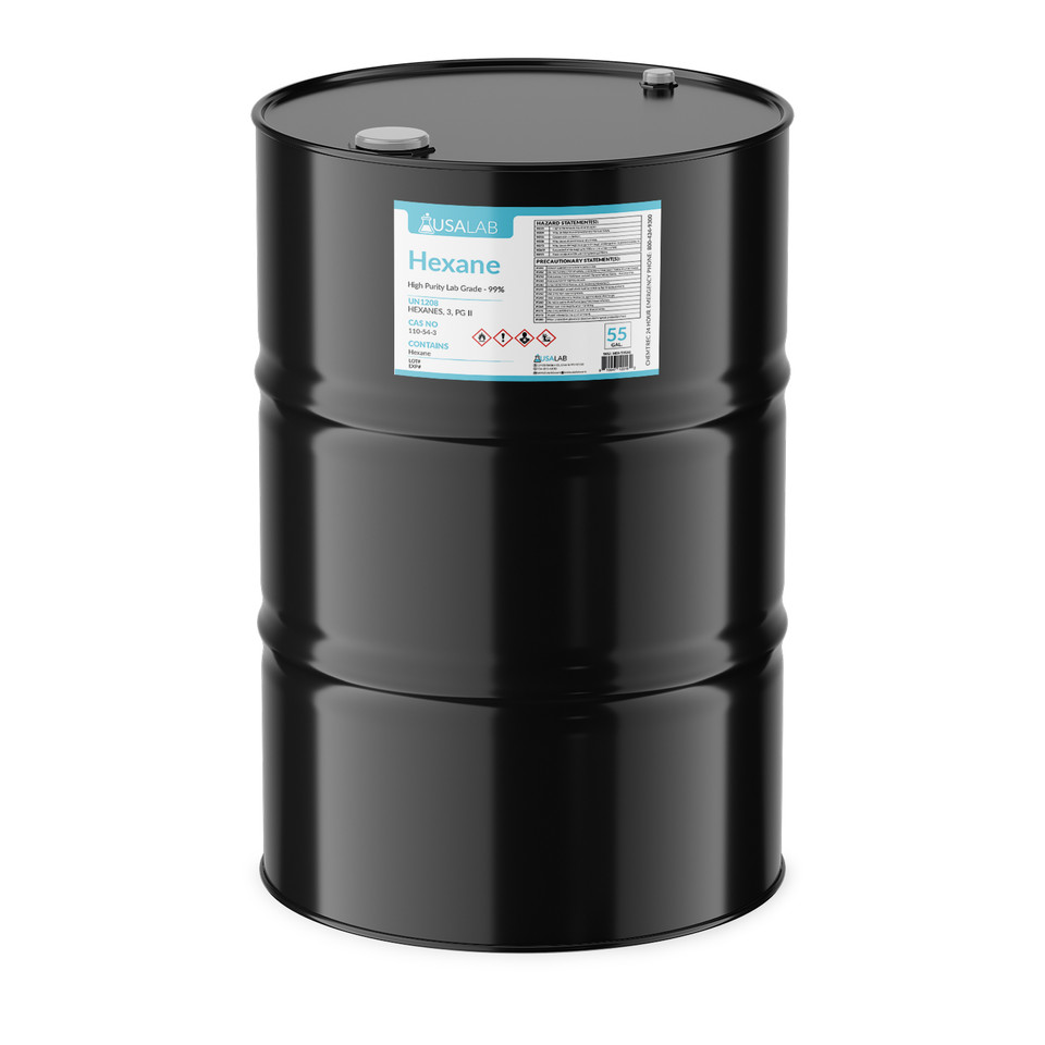 USA Lab Hexane 99% high purity lab grade solvent 55 gallon drum