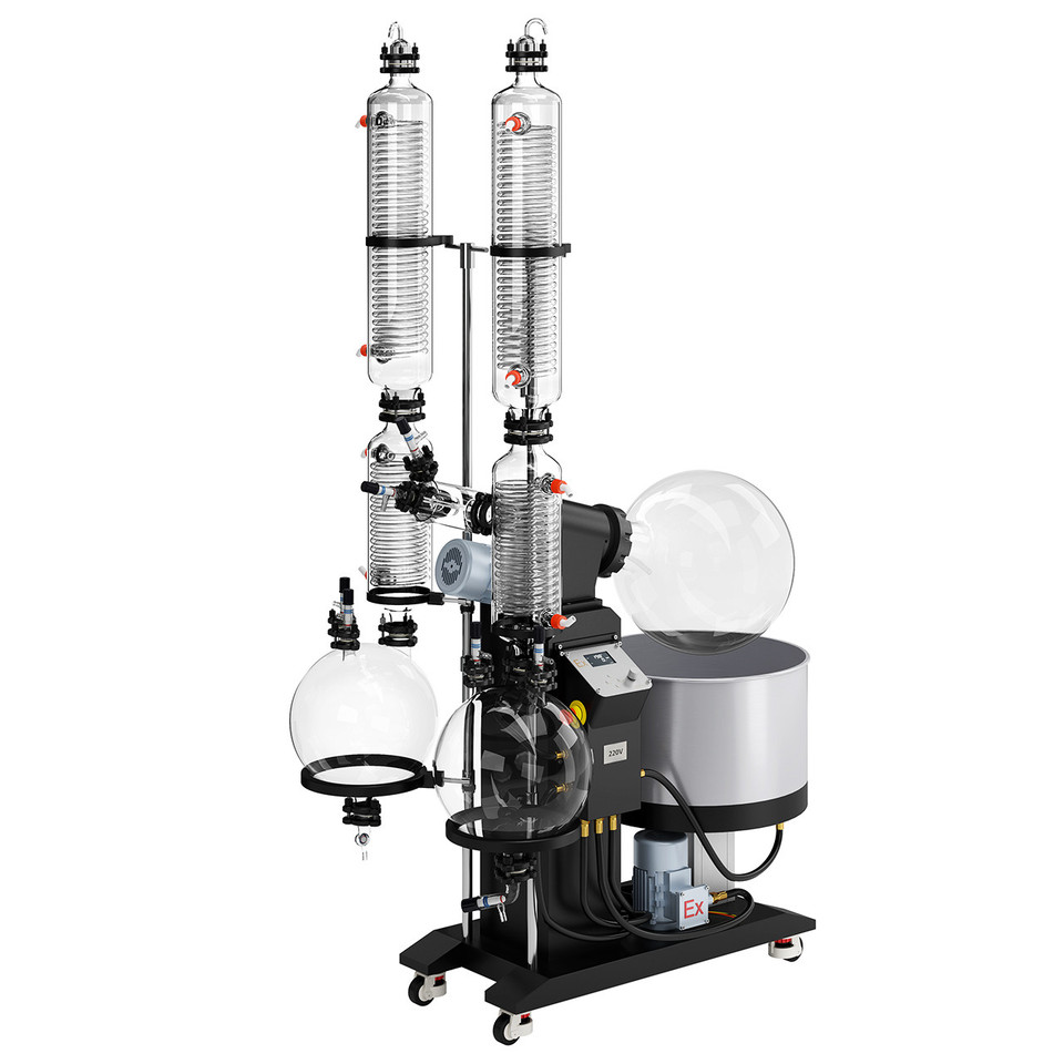 Right-side angled view of USA Lab 50L Dual Set-up Explosion Proof Rotary Evaporator EXRDS-1050