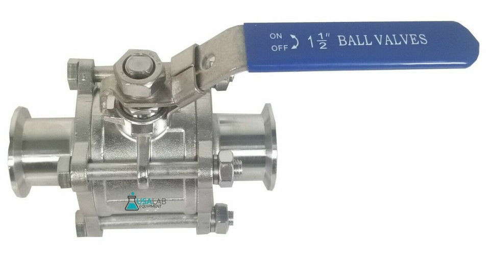 1.5" Tri-Clamp Ball Valve Sanitary Stainless 304 - 1000PSI