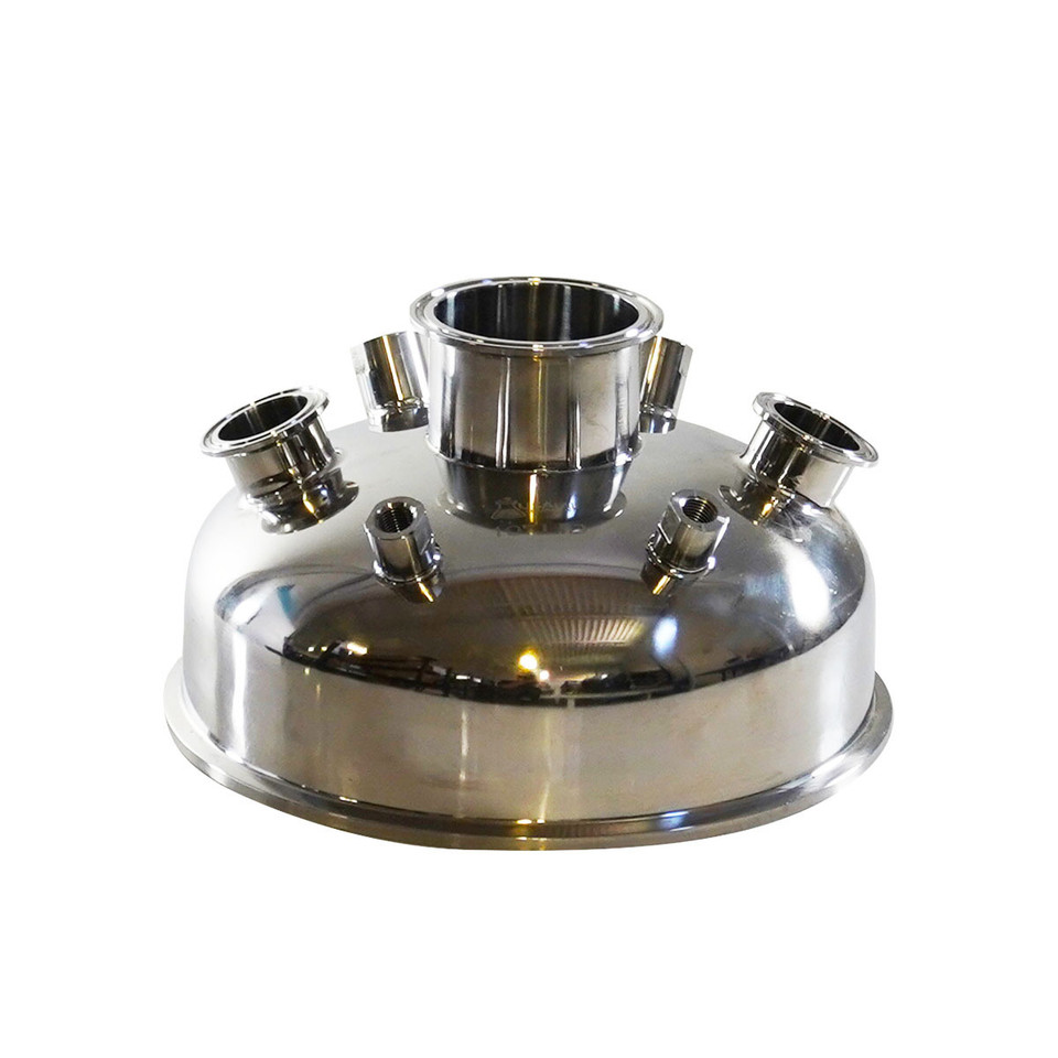 10" Hemispherical Lid with 2pcs 1/4" FNPT port and 2pcs 1/2" FNPT