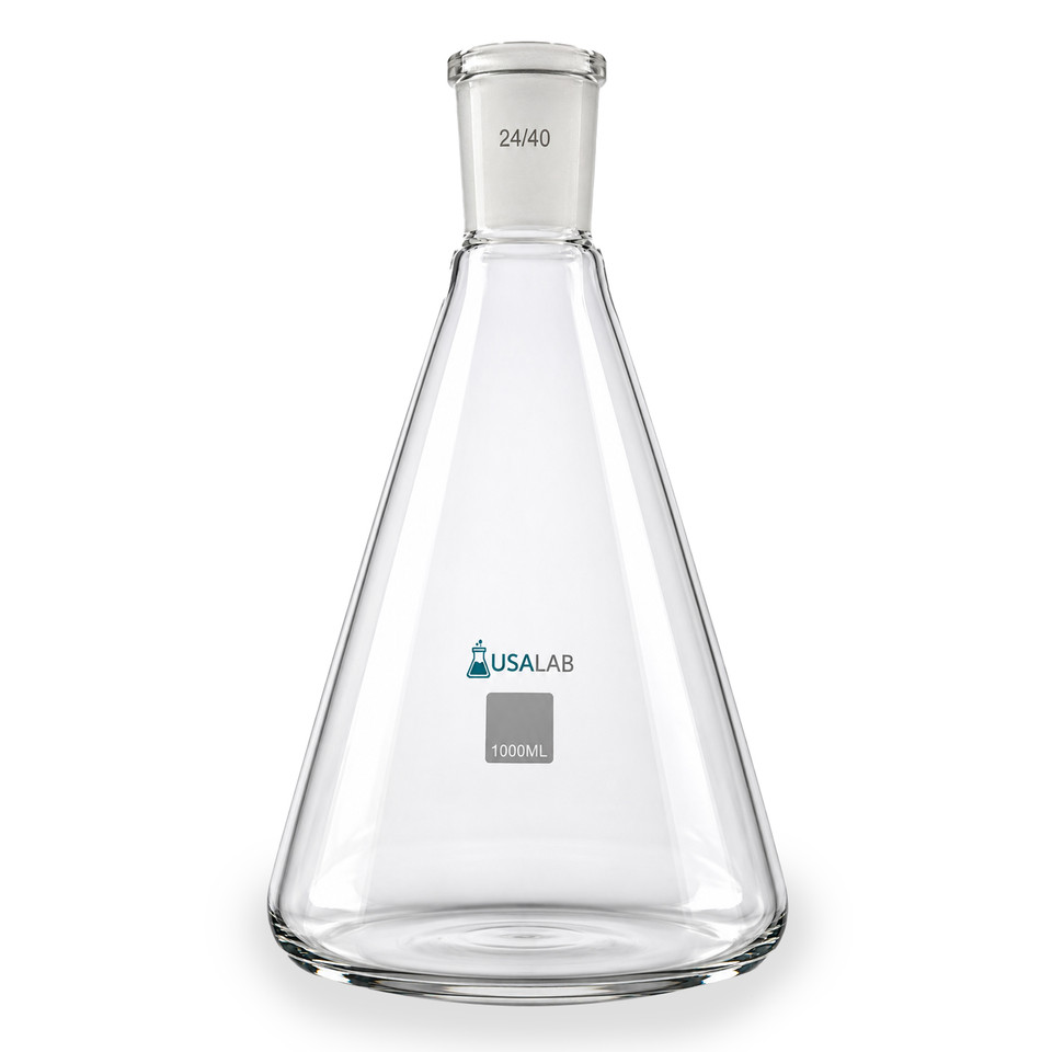 USA Lab Erlenmeyer Flask with 24/40 ground glass joint made from Borosilicate 3.3 glass