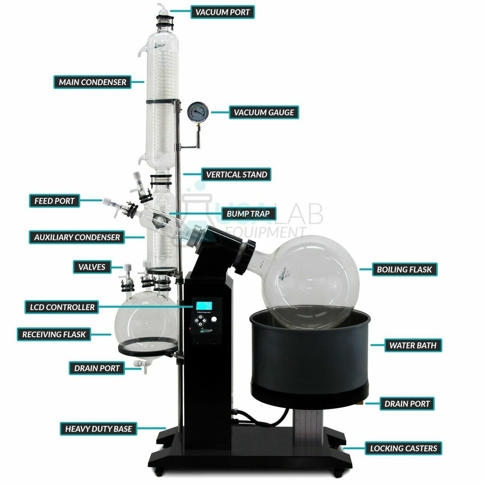 USA Lab 50L Rotary Evaporator Turnkey Rotovap RE-1050 w/ Vacuubrand MD 4C NT