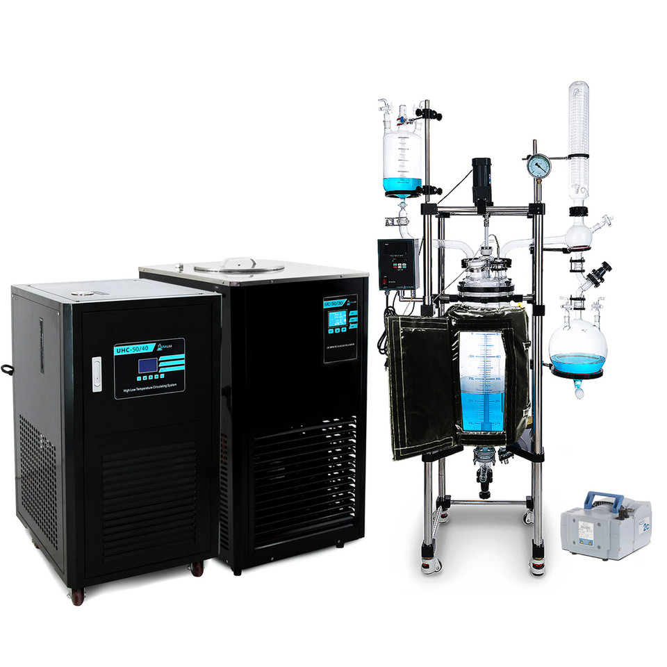 USA Lab 50L Single Jacketed Glass Reactor Turnkey System (Optional ETL, Explosion Proof & Pneumatic Mixers)