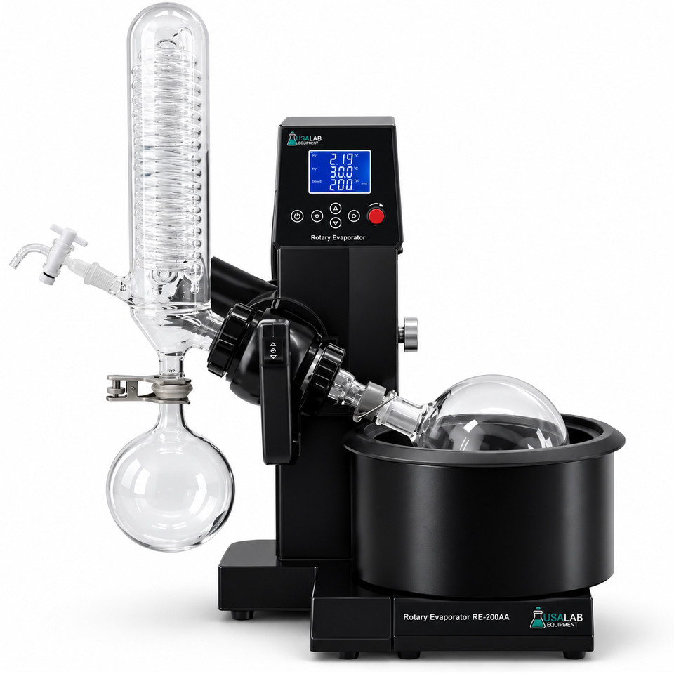 USA Lab Equipment 110V 2L Rotary Evaporator Rotovap RE-200A - 1 Year Warranty