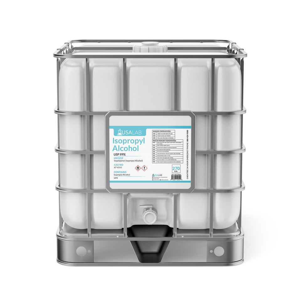 USA Lab Isopropyl Alcohol 99% USP lab grade 270 gallon Tote
