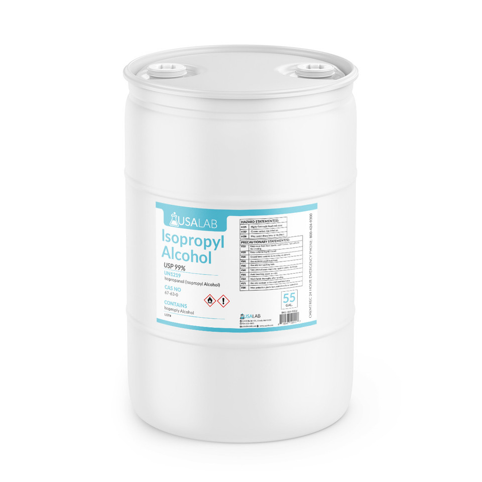 USA Lab Isopropyl Alcohol 99% USP lab grade 55 gallon drum