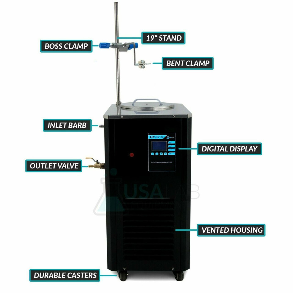 USA Lab 110V 5L -10°C to 99°C Magnetic Recirculating Heater Chiller HC-5/10