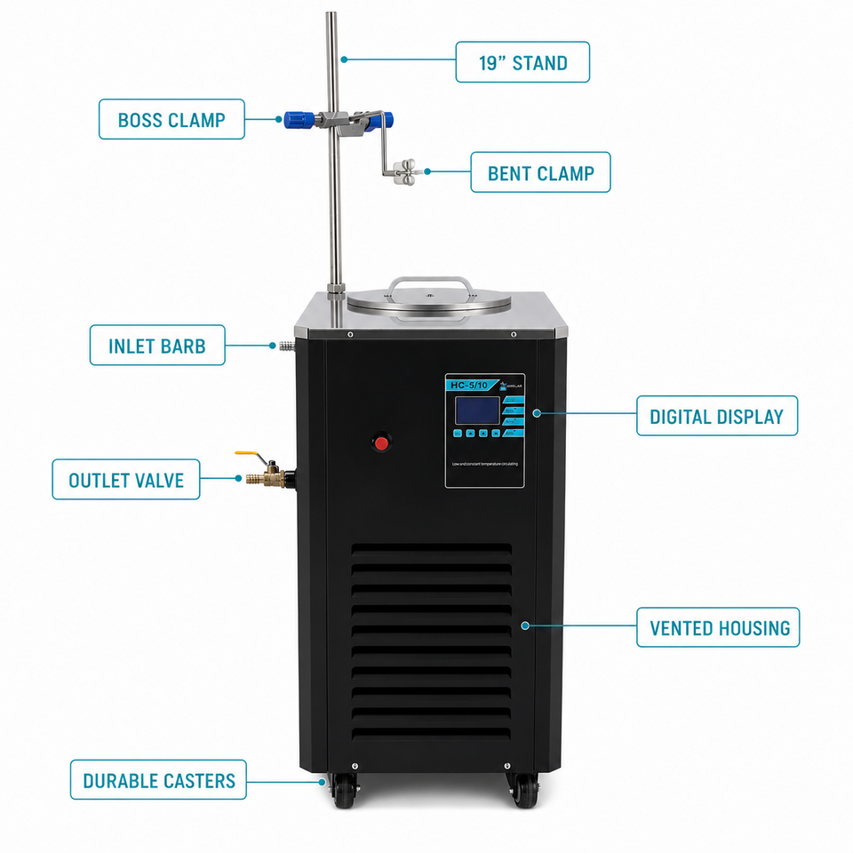 USA Lab 110V 5L -10°C to 99°C Magnetic Recirculating Heater Chiller HC-5/10