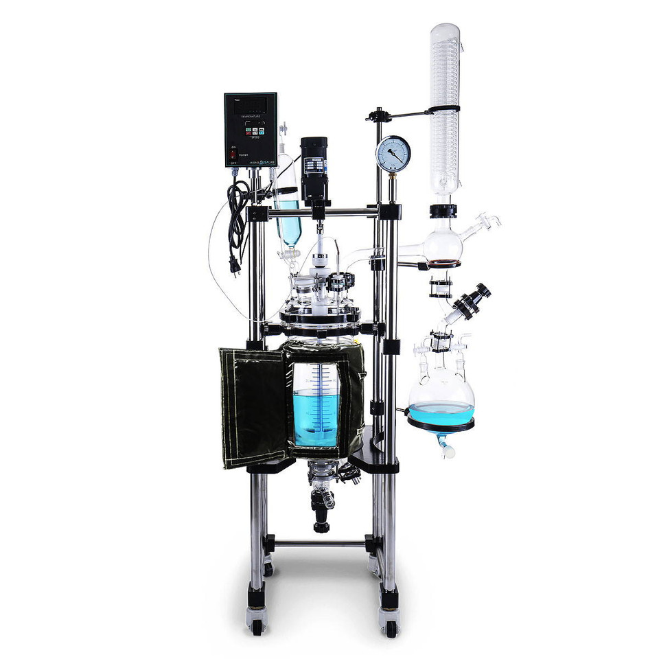 USA Lab 10L Single Jacketed Glass Reactor (Optional ETL, Explosion Proof & Pneumatic Mixers)