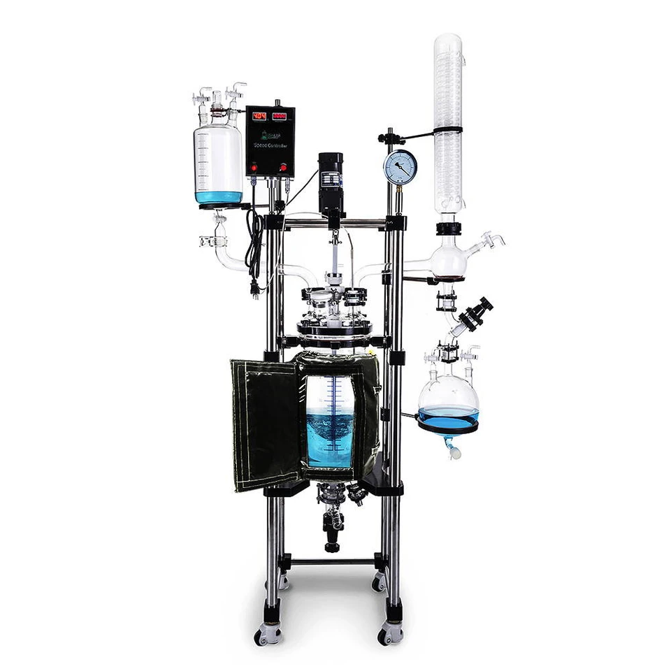 USA Lab 20L Single Jacketed Glass Reactor (Optional ETL, Explosion Proof & Pneumatic Mixers)