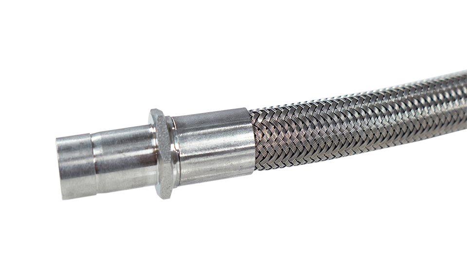USA Lab USA Made Male Compression Tube Stub Hosing with 304 stainless steel compression ends and static dissipative Teflon hose