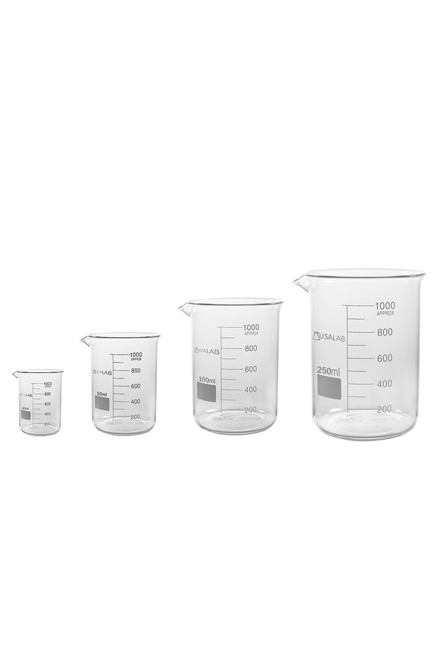 USA Lab Low Form Beaker Borosilicate 3.3  25ML , 50ML, 100ML, 250ML, 500ML, 1L, 2L, 5L, 10L