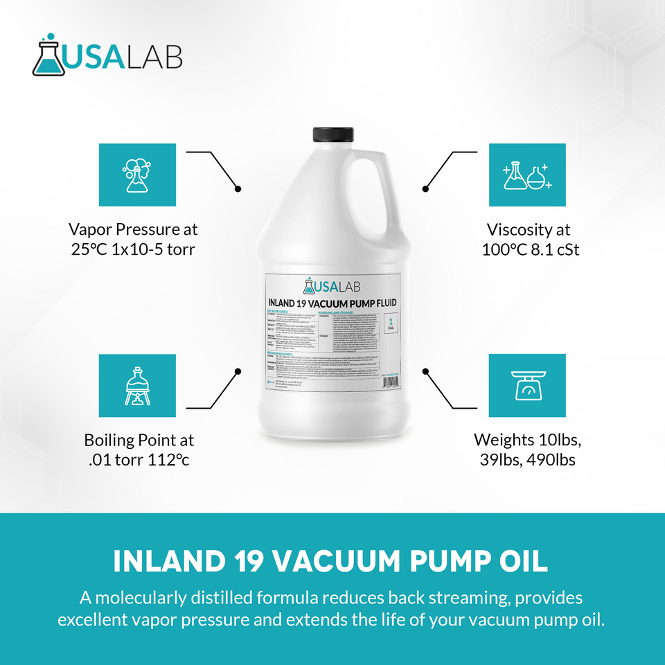 Inland 19 Vacuum Pump Oil for Edwards, Welch, Leybold, Agilent -1 Gallon, 5 Gallons, 55 Gallons