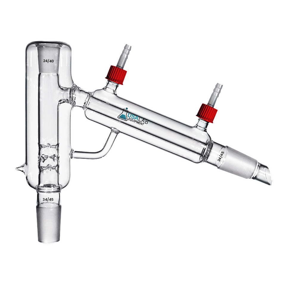 USA Lab H1 34/45 60° 2000mL / 2L Short Path Vacuum Jacketed Distillation Head with GL-18 C-SD2L-H1