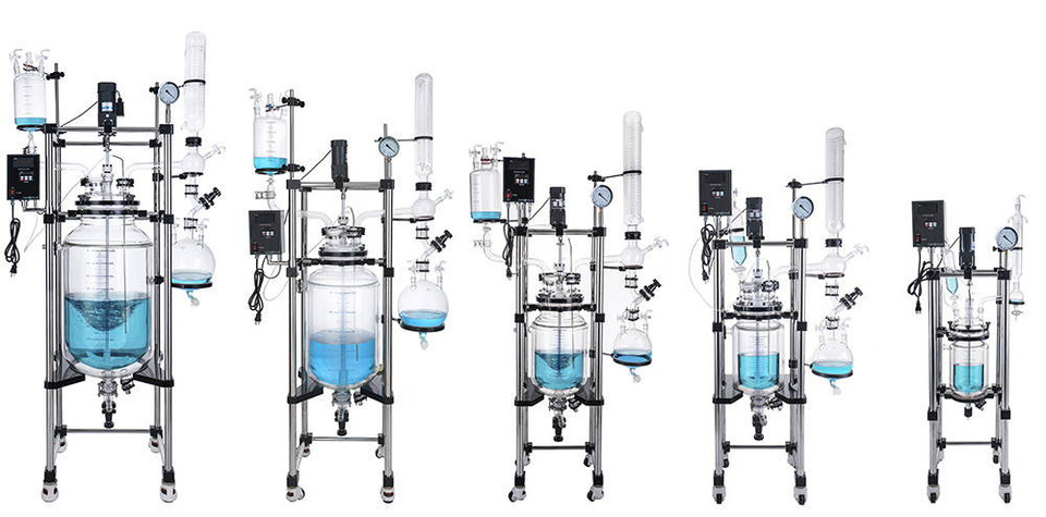 USA Lab 100L Single Jacketed Glass Reactor Turnkey System (Optional ETL, Explosion Proof & Pneumatic Mixers)