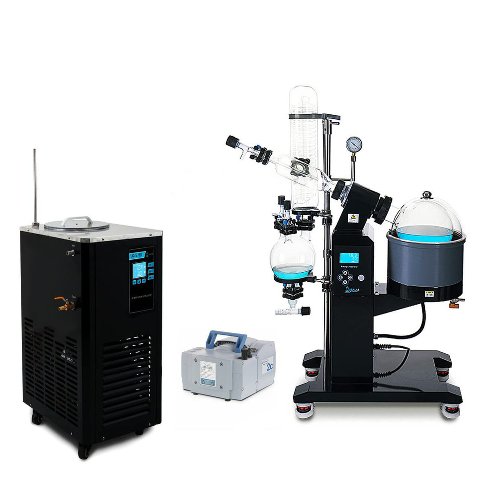 USA Lab 5L Rotary Evaporator Turnkey Setup Rotovap RE-1005 w/ Vacuubrand MZ 2C NT