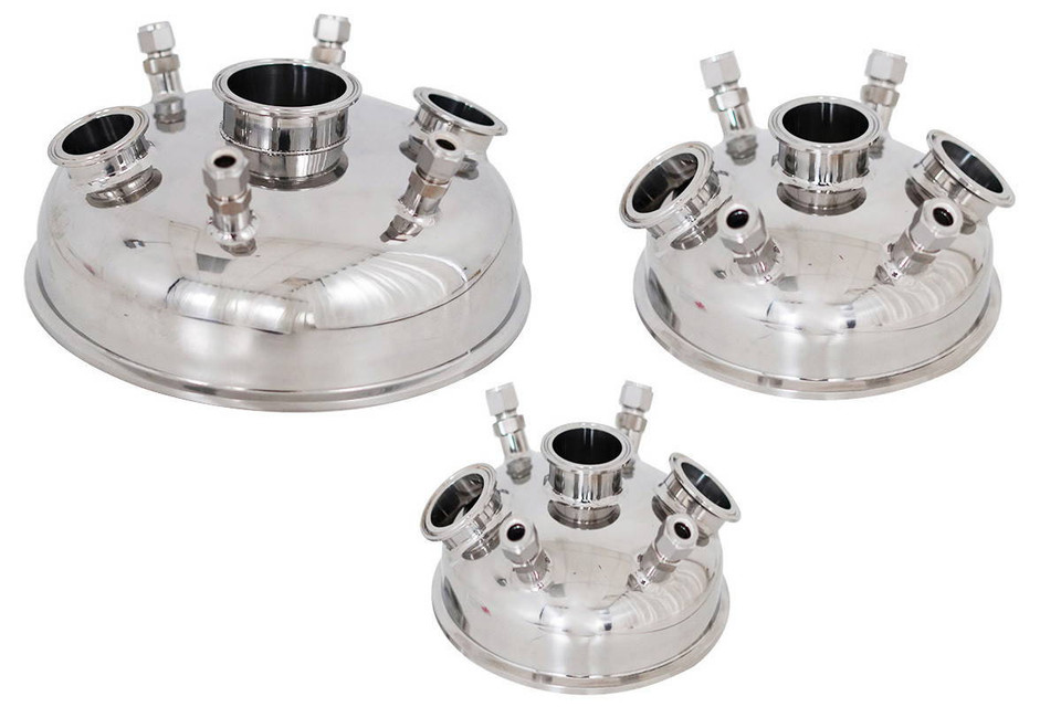 USA Lab Hemispherical Lid with 1/2" Compression - 6", 8" & 12"
