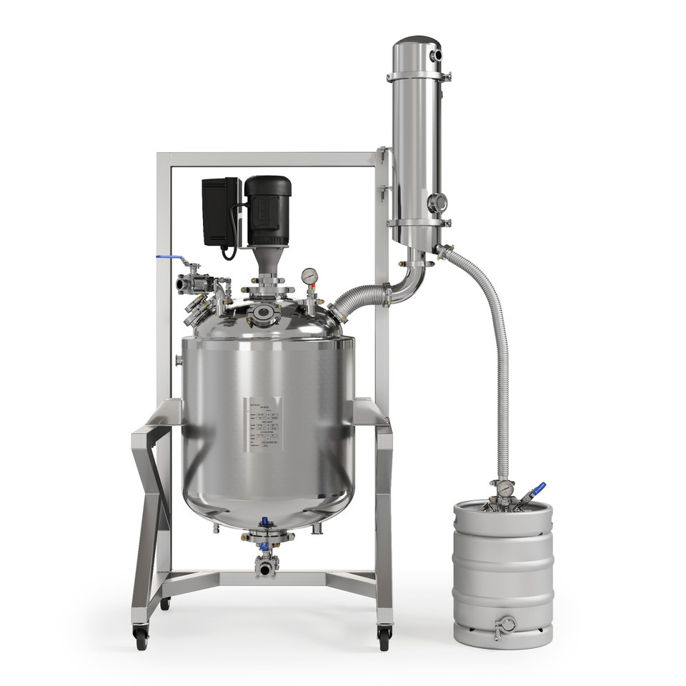 USA Lab Dual-Jacketed ASME 100L 316L-Grade Stainless Steel Reactor with Standard and Explosion Proof Motor Options