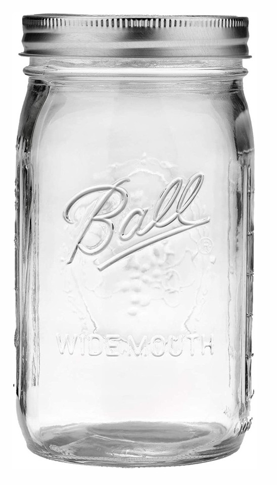 BALL®  Wide Mouth Quart 32-Ounces Mason Jar with Lid and Band