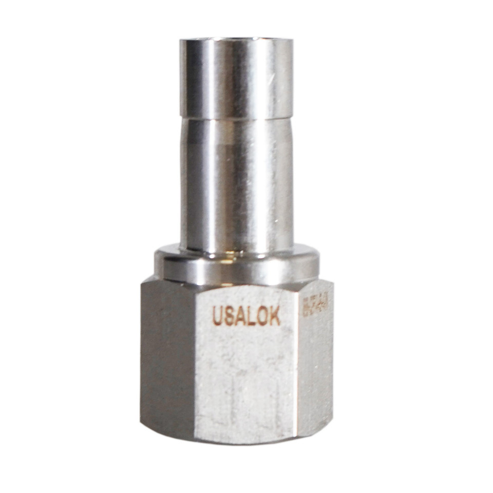 USA Lab USALOK stainless steel compression tube stub x FNPT adapter for lab, gas, fluid transfer, and process piping applications.