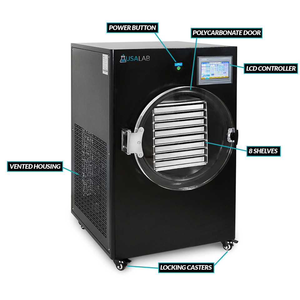 USA Lab Scientific Freeze Dryer / 8 Shelves / 2-3 Gallons Per Batch / 6L Ice Capacity / 3 Year Warranty