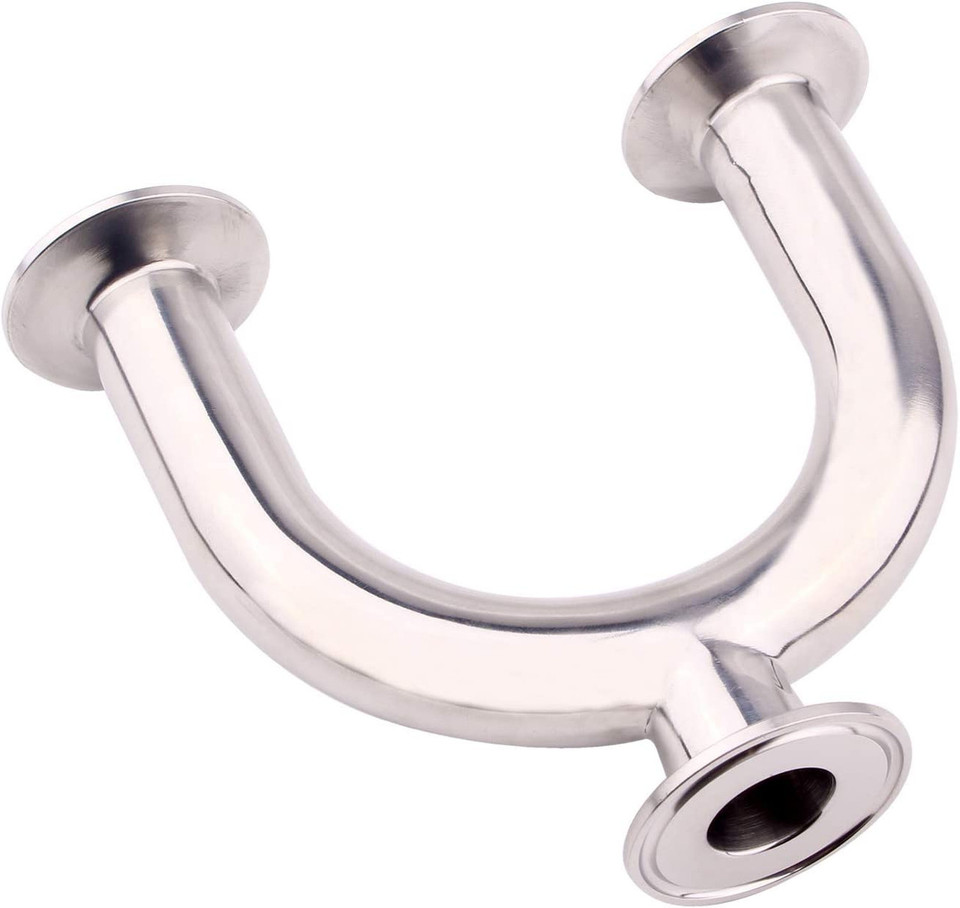 Stainless Steel 1.5 inch Tri-Clamp 3-Way U-Bend Fitting – SS304 Sanitary Process Elbow