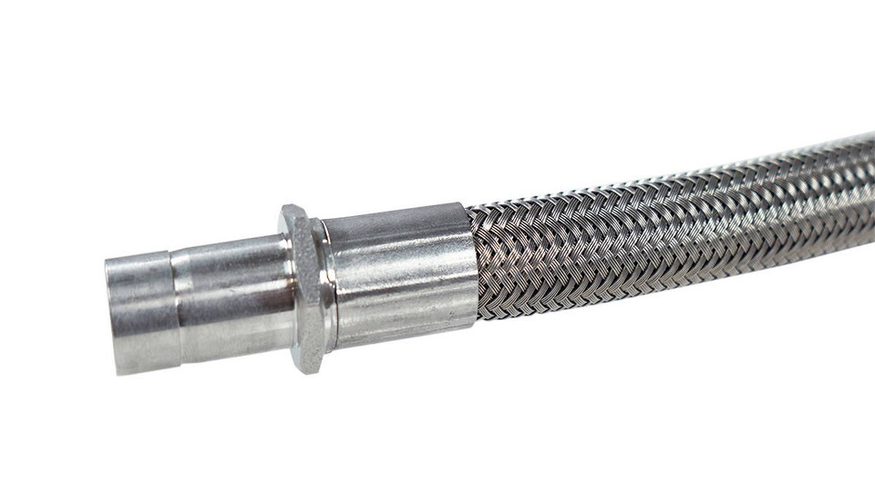 USA Made 3/4" Compression PTFE Lined Stainless Steel Hose - Static Dissipative