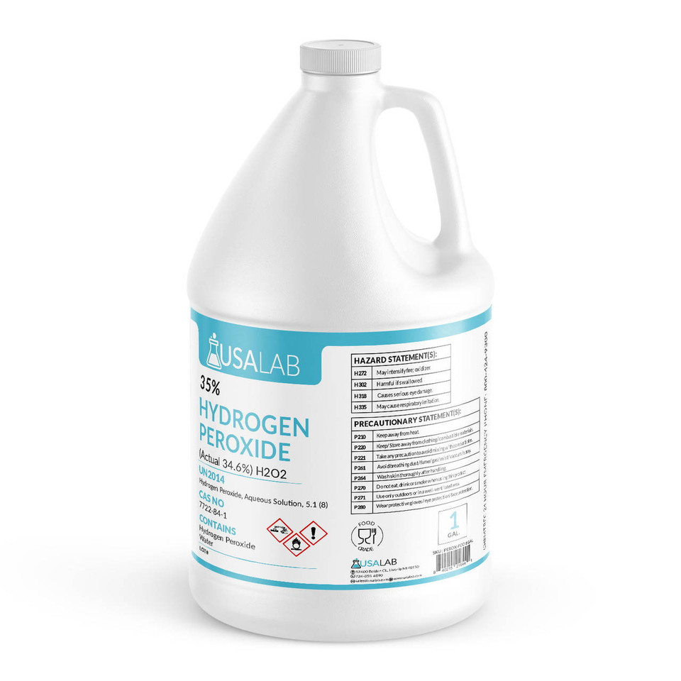USA Lab Hydrogen Peroxide 35% high purity lab grade 1 gallon jug