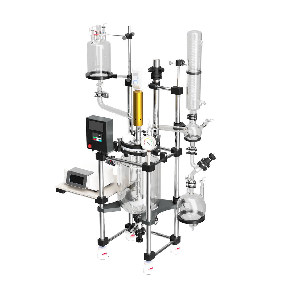 USA Lab 20L Single Jacketed Glass Reactor w/ Ultrasonic Wand