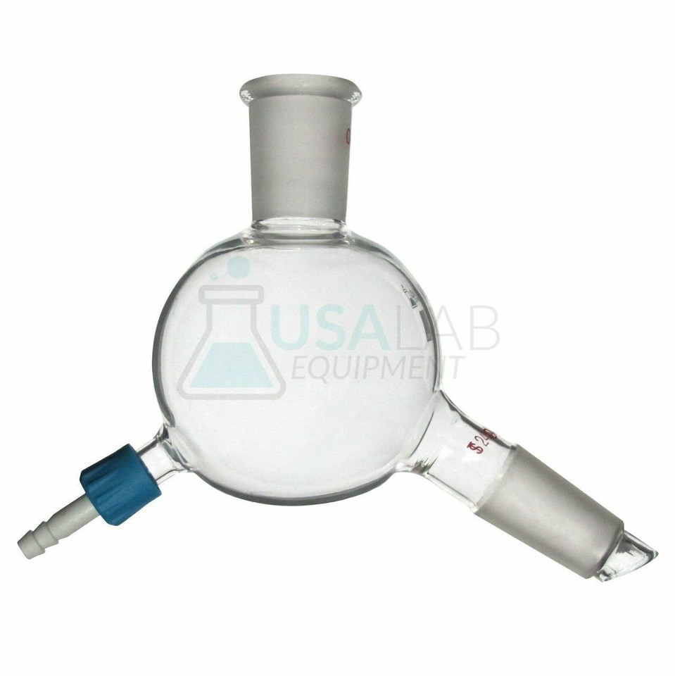 USA Lab 24/40 250mL Short Path Distillation Triple Cow Receiver Adapter - 120º
