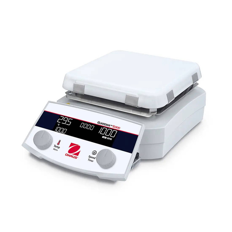Ohaus Guardian™ 5000 Hotplate-Stirrer, e-G52HS07C, 120V, 7" x 7" Ceramic Plate, 20L Capacity