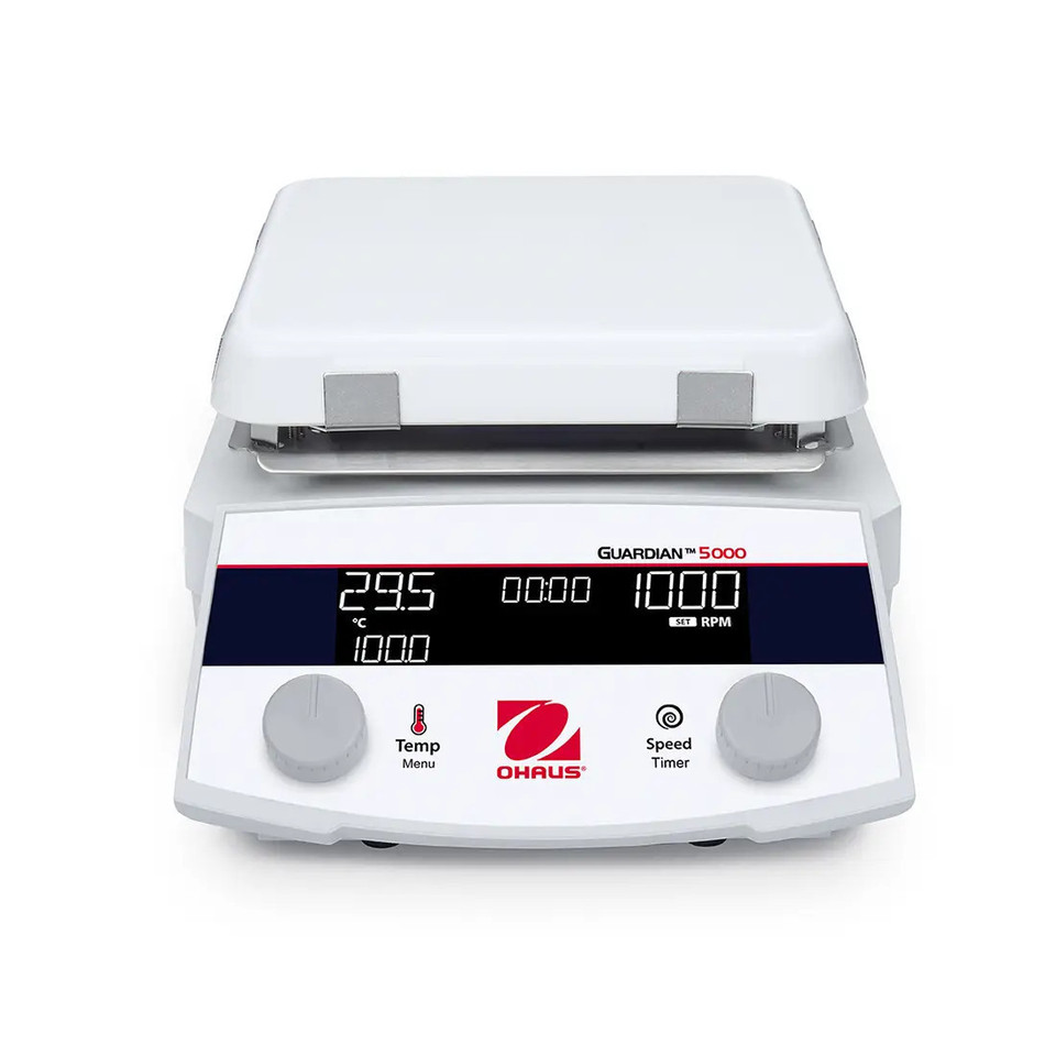 Ohaus Guardian™ 2000 Hotplate-Stirrer, e-G21HS07C, 115V, 60Hz, 7" x 7" Ceramic Plate, 15L Capacity