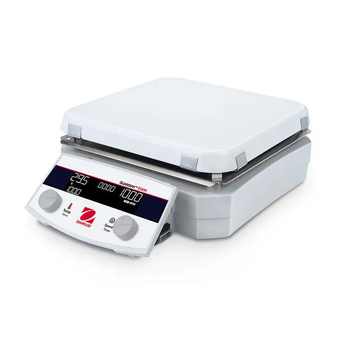 Ohaus Guardian™ 2000 Hotplate-Stirrer, e-G21HS07C, 115V, 60Hz, 7" x 7" Ceramic Plate, 15L Capacity