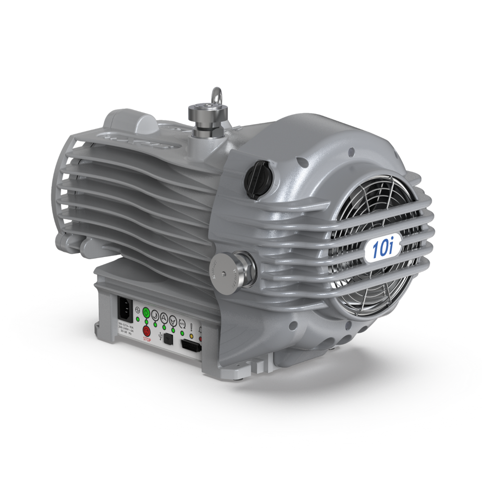 Edwards nXDS10i, nXDS10iC, and nXDS10iR dry scroll vacuum pumps — oil-free compact lab pumps with ISO-KF flanges, quiet operation, and low-maintenance design.