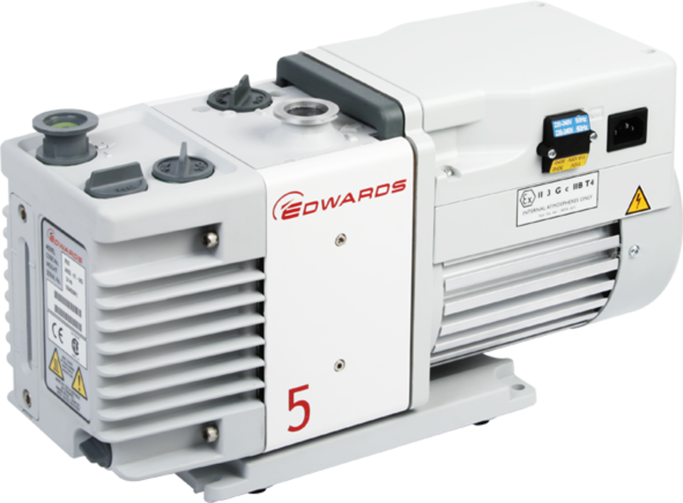 Edwards RV4 4 CFM Two-Stage Rotary Vane Vacuum Pump, 115/230V, 1-Ph