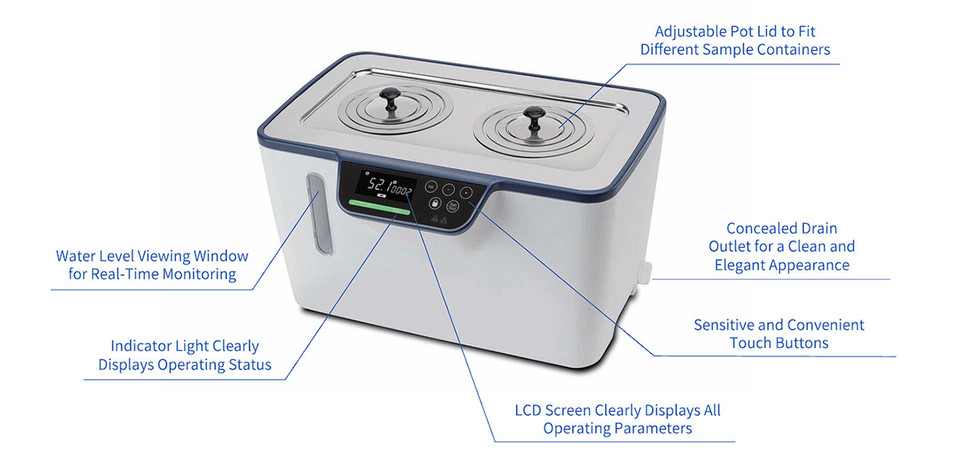 USA Lab 5L Digital Water Bath, Touchscreen, 100 °C