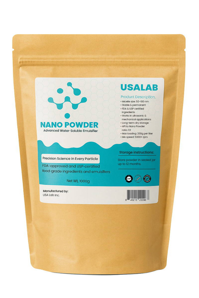 USA Lab Nano Powder – Water-Soluble Emulsifier for CBD, Nutraceuticals, and Pharmaceuticals