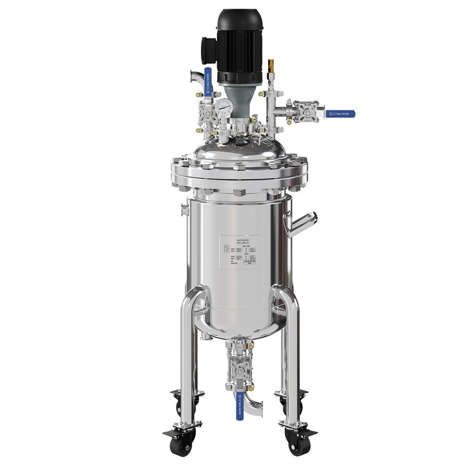 USA Lab 50L & 100L OmniCore™ eTFE Teflon Lined Vessel Reactor Assembly - ASME Certifed - 250PSI