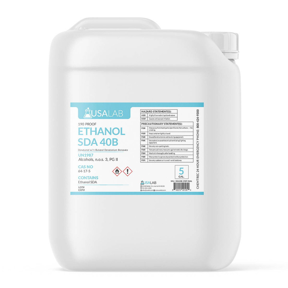 USA Lab ethanol SDA 40B 190 proof 5 gallon pail