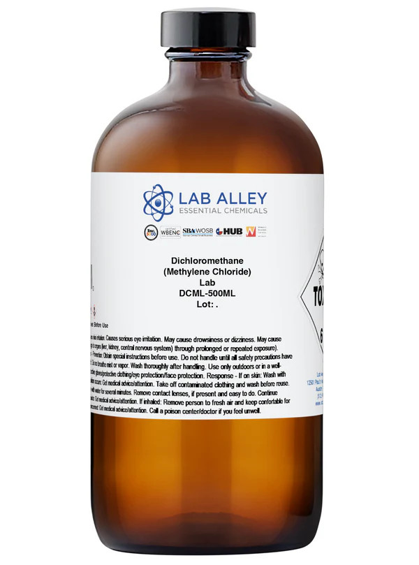 Lab Alley Dichloromethane (Methylene Chloride) Lab Grade chemical solvent container