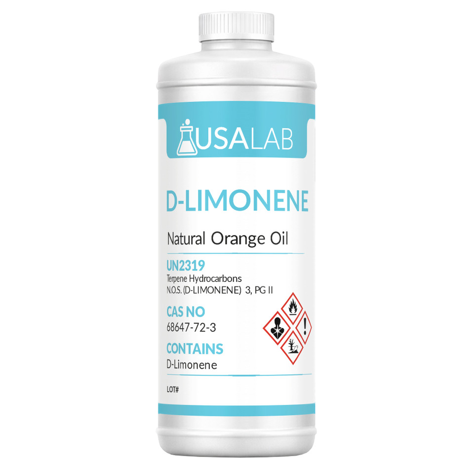 Ultra High Purity D-Limonene (Terpene Solvent) for cleaning and degreasing lab equipment and stainless steel – CAS 138-86-3, UN2319 Flammable Liquid