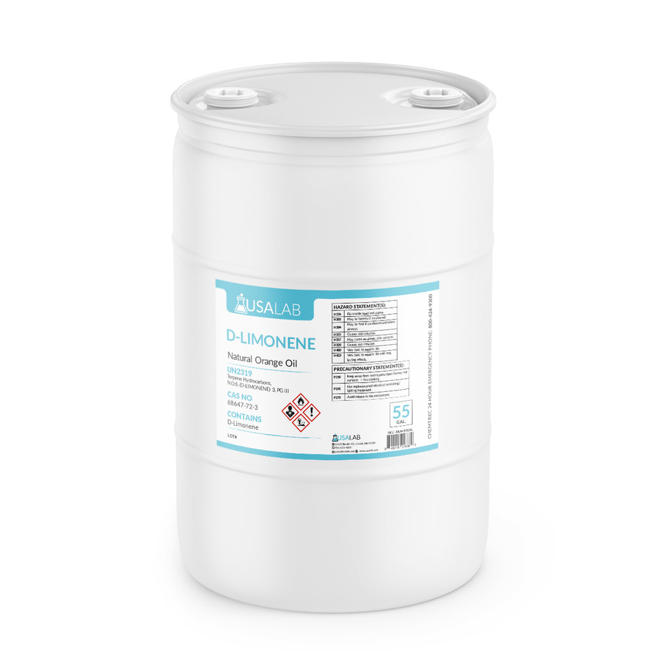 Ultra High Purity D-Limonene (Terpene Solvent) for cleaning and degreasing lab equipment and stainless steel – CAS 138-86-3, UN2319 Flammable Liquid