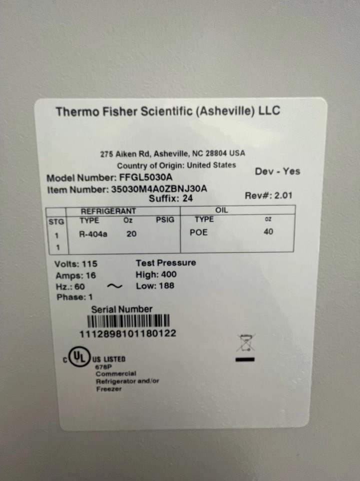 VWR -20C Lab Freezer - SCBMF-2020