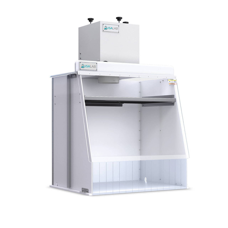 USA Lab Ductless Spray Hood by Sentry Air Systems for overspray and fume containment with recirculating filtration in laboratory and light industrial spraying applications.