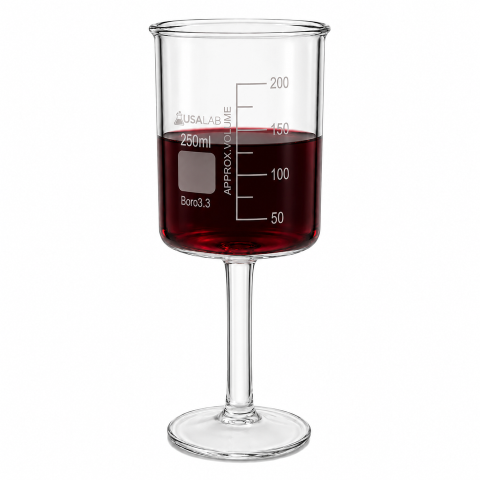 USA Lab Beaker Wine Glass – Borosilicate 3.3 – 250mL