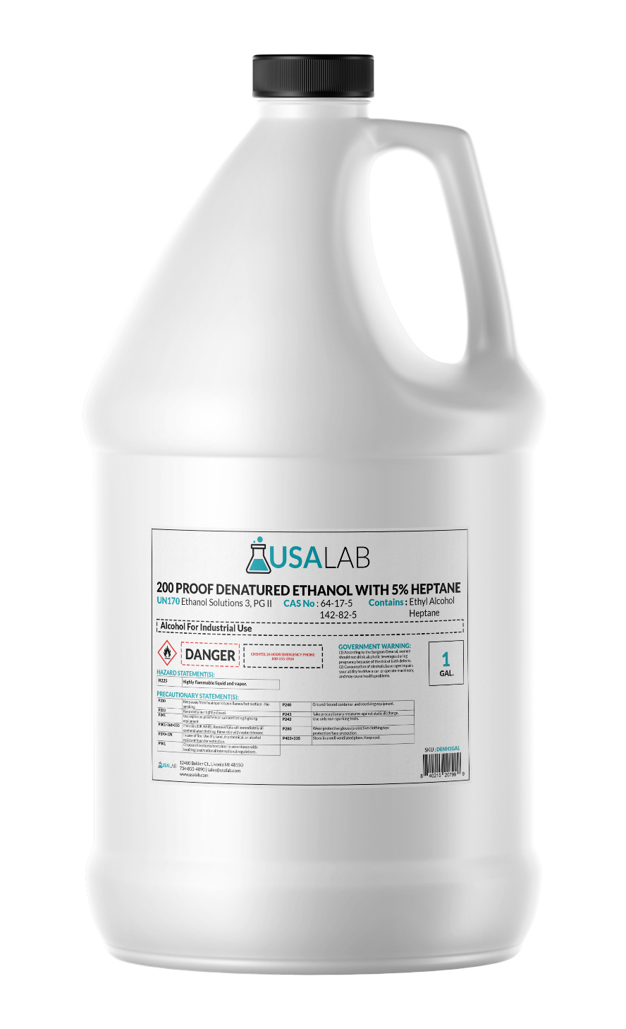 Denatured Ethanol 200 Proof | 5 Gallon Ethanol | USA Lab