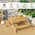 3-in-1 Kids Picnic Table Wooden Outdoor Water Sand Table with Play Boxes B593-HY10016