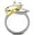 TK1698 - Two-Tone IP Gold (Ion Plating) Stainless Steel Ring with Top Grade Crystal  in Clear A874-TK1698
