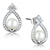 3W665 - Rhodium Brass Earrings with Synthetic Pearl in White A874-3W665